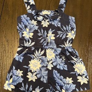 Janie and Jack Navy Tropical Floral Sleeveless Romper